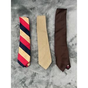 Vintage 1960s 1970s Skinny Neckties Lot of 3 Mod Slim Men’s Retro Ties Mad Men